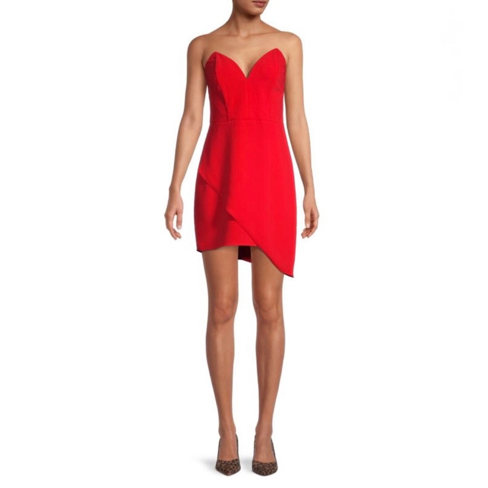 Amanda Uprichard Red Strapless Dress